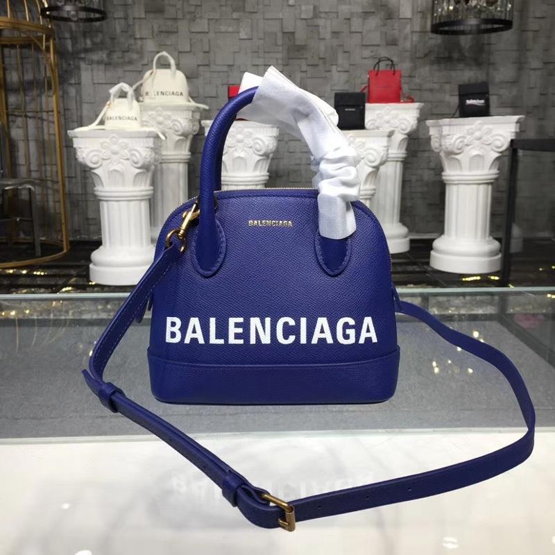Balenciaga Bags 5506460 Cross pattern solid color electroluminescent blue and white characters
